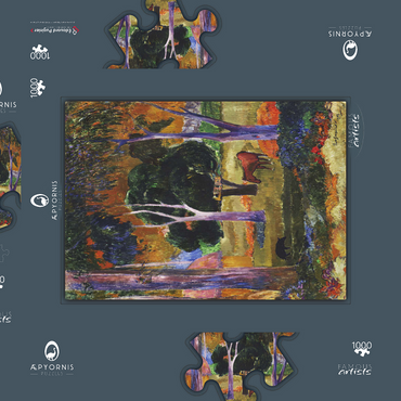 Paul Gauguin's Landscape with a Pig and a Horse (1903) 1000 Puzzle Schachtel 3D Modell