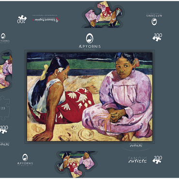 Paul Gauguin's Tahitian Women on the Beach (1891) 100 Puzzle Schachtel 3D Modell