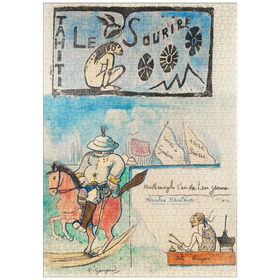 Darstellung des Puzzle-Motivs Caricatures of Gauguin and Governor Gallet, with headpiece from Le sourire (1900) by Paul Gauguin – Puzzleteile: 1000