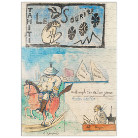 Darstellung des Puzzle-Motivs Caricatures of Gauguin and Governor Gallet, with headpiece from Le sourire (1900) by Paul Gauguin – Puzzleteile: 200