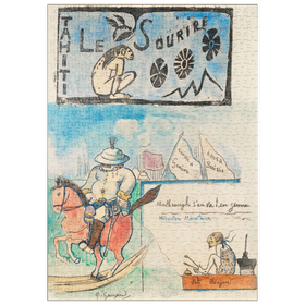 Darstellung des Puzzle-Motivs Caricatures of Gauguin and Governor Gallet, with headpiece from Le sourire (1900) by Paul Gauguin – Puzzleteile: 500