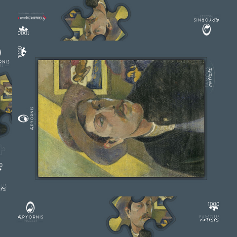 Paul Gauguin's Self-Portrait in a Hat (1893) 1000 Puzzle Schachtel 3D Modell