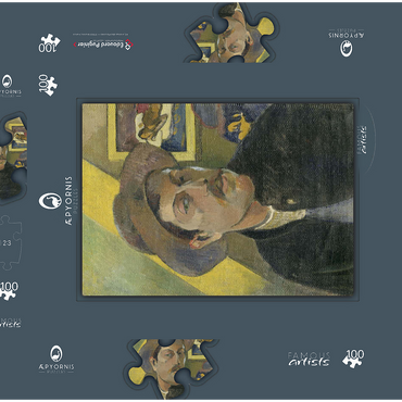 Paul Gauguin's Self-Portrait in a Hat (1893) 100 Puzzle Schachtel 3D Modell