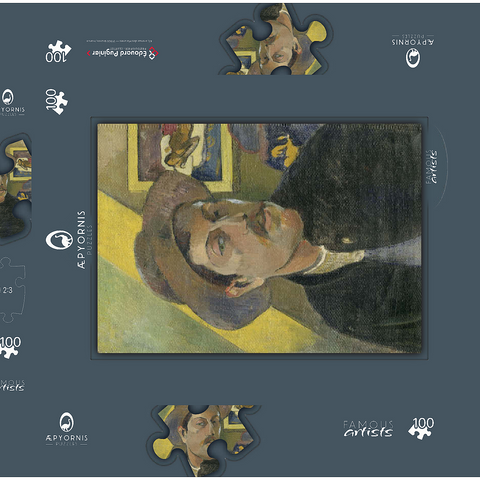 Paul Gauguin's Self-Portrait in a Hat (1893) 100 Puzzle Schachtel 3D Modell