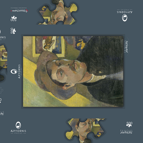 Paul Gauguin's Self-Portrait in a Hat (1893) 500 Puzzle Schachtel 3D Modell