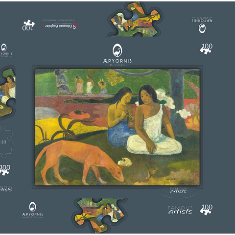 Paul Gauguin's Arearea (1892) 100 Puzzle Schachtel 3D Modell