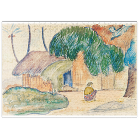 Darstellung des Puzzle Motivs Tahitian Hut (ca. 1891-1893) by Paul Gauguin - Puzzleteile: 500