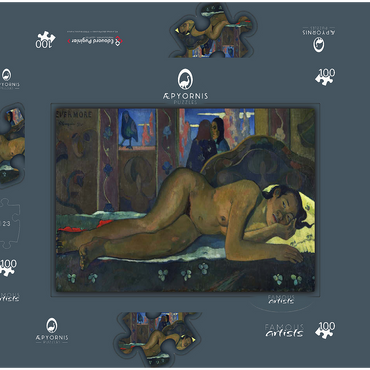 Paul Gauguin's Nevermore (1897) 100 Puzzle Schachtel 3D Modell