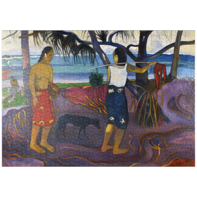 Darstellung des Puzzle Motivs Paul Gauguin's I Raro Te Oviri (Under the Pandanus) (1891) - Puzzleteile: 1000