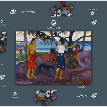 Paul Gauguin's I Raro Te Oviri (Under the Pandanus) (1891) 200 Puzzle Schachtel 3D Modell