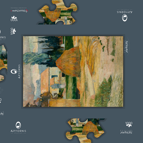 Paul Gauguin's Landscape near Arles (1888) 1000 Puzzle Schachtel 3D Modell