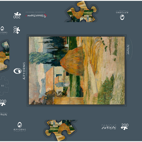 Paul Gauguin's Landscape near Arles (1888) 200 Puzzle Schachtel 3D Modell