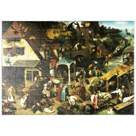 Darstellung des Puzzle Motivs Netherlandish Proverbs, 1559, by Pieter Bruegel the Elder - Puzzleteile: 100