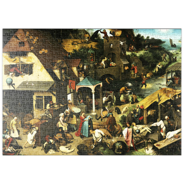 puzzleplate Netherlandish Proverbs, 1559, by Pieter Bruegel the Elder 500 Puzzle