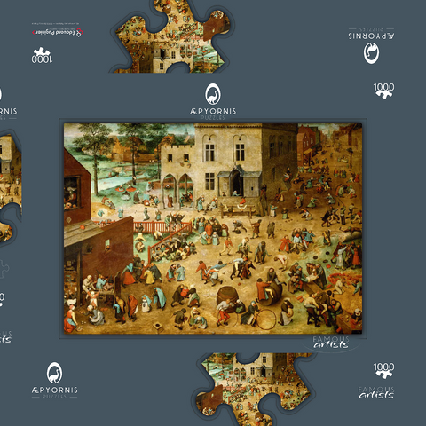 Children's Games, 1560, by Pieter Bruegel the Elder 1000 Puzzle Schachtel 3D Modell