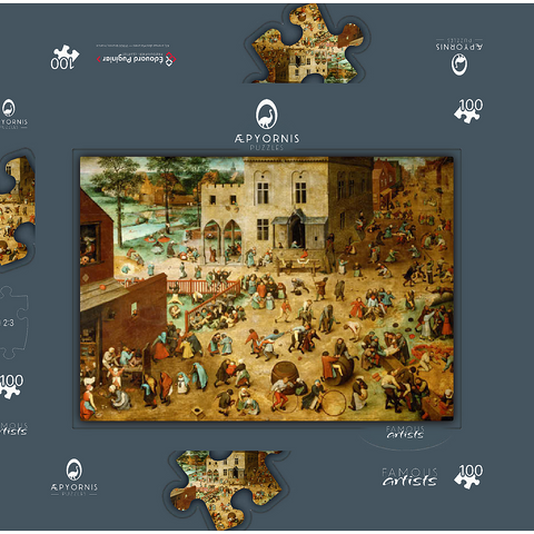 Children's Games, 1560, by Pieter Bruegel the Elder 100 Puzzle Schachtel 3D Modell