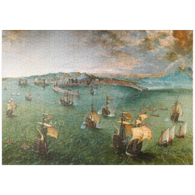 Darstellung des Puzzle-Motivs Naval battle in the Gulf of Naples, 1560, by Pieter Bruegel the Elder – Puzzleteile: 1000
