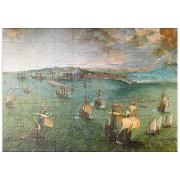 puzzleplate Naval battle in the Gulf of Naples, 1560, by Pieter Bruegel the Elder 100 Puzzle