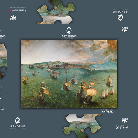 Naval battle in the Gulf of Naples, 1560, by Pieter Bruegel the Elder 500 Puzzle Schachtel 3D Modell