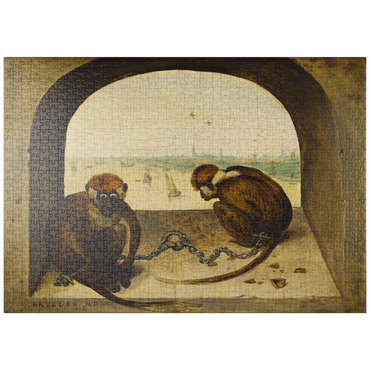 puzzleplate Two Monkeys, 1562, by Pieter Bruegel the Elder 1000 Puzzle