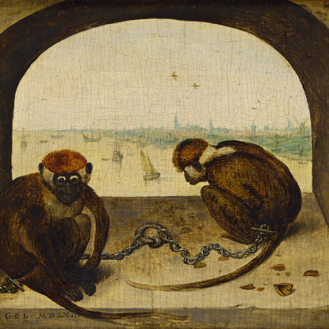 Two Monkeys, 1562, by Pieter Bruegel the Elder 1000 Puzzle 3D Modell