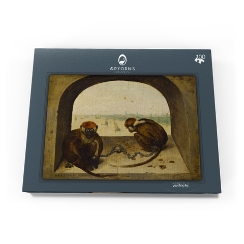 Two Monkeys, 1562, by Pieter Bruegel the Elder 100 Puzzle Schachtel Ansicht3