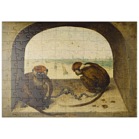 Darstellung des Puzzle Motivs Two Monkeys, 1562, by Pieter Bruegel the Elder - Puzzleteile: 100