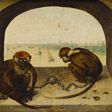Two Monkeys, 1562, by Pieter Bruegel the Elder 100 Puzzle 3D Modell