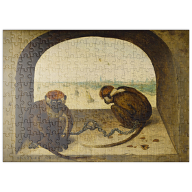 Darstellung des Puzzle-Motivs Two Monkeys, 1562, by Pieter Bruegel the Elder – Puzzleteile: 200