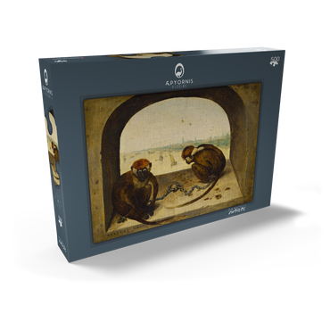 Two Monkeys, 1562, by Pieter Bruegel the Elder 500 Puzzle Schachtel Ansicht2