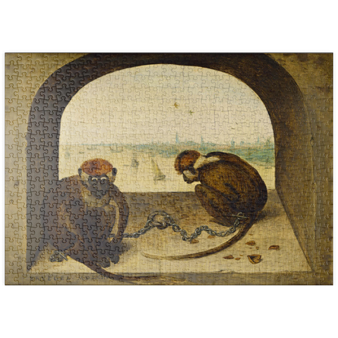 puzzleplate Two Monkeys, 1562, by Pieter Bruegel the Elder 500 Puzzle