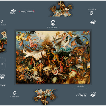 The Fall of the Rebel Angels, 1562, by Pieter Bruegel the Elder 100 Puzzle Schachtel 3D Modell