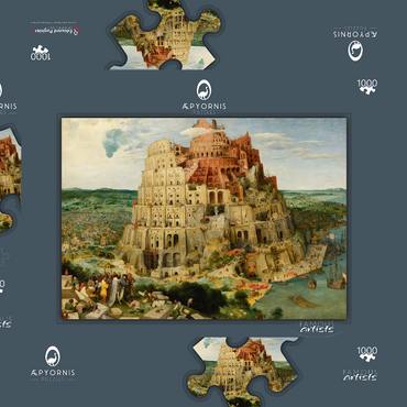 The Tower of Babel, 1563, by Pieter Bruegel the Elder 1000 Puzzle Schachtel 3D Modell