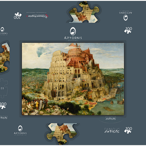 The Tower of Babel, 1563, by Pieter Bruegel the Elder 100 Puzzle Schachtel 3D Modell
