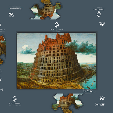 The Little Tower of Babel, 1563, by Pieter Bruegel the Elder 1000 Puzzle Schachtel 3D Modell