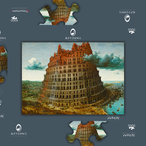 The Little Tower of Babel, 1563, by Pieter Bruegel the Elder 1000 Puzzle Schachtel 3D Modell