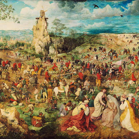 The Procession to Calvary, 1564, by Pieter Bruegel the Elder 100 Puzzle 3D Modell