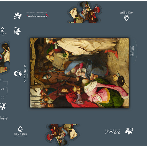 The Adoration of the Kings, 1564, by Pieter Bruegel the Elder 100 Puzzle Schachtel 3D Modell