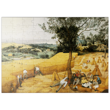 puzzleplate The Harvesters (July–August), 1565, by Pieter Bruegel the Elder 100 Puzzle