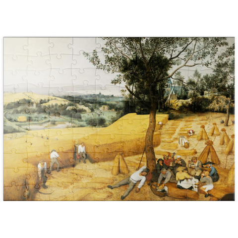 puzzleplate The Harvesters (July–August), 1565, by Pieter Bruegel the Elder 100 Puzzle