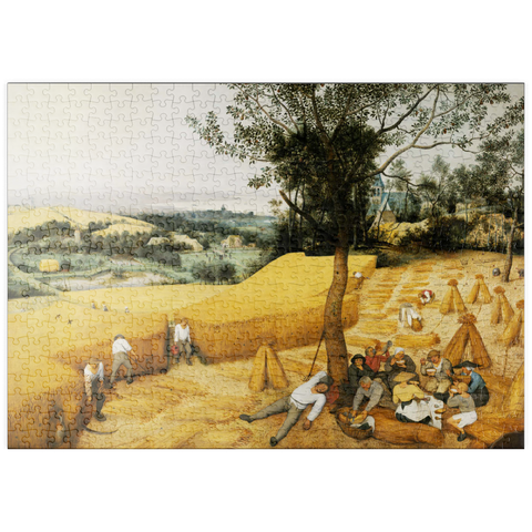 puzzleplate The Harvesters (July–August), 1565, by Pieter Bruegel the Elder 500 Puzzle