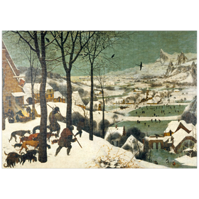 Darstellung des Puzzle Motivs Hunters in the Snow, 1565, by Pieter Bruegel the Elder - Puzzleteile: 1000