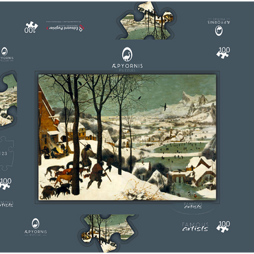 Hunters in the Snow, 1565, by Pieter Bruegel the Elder 100 Puzzle Schachtel 3D Modell