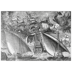 Darstellung des Puzzle Motivs Man of War between two Galleys, 1565, by Pieter Bruegel the Elder - Puzzleteile: 500