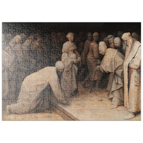 Darstellung des Puzzle-Motivs Christ and the Woman taken in Adultery, 1565, by Pieter Bruegel the Elder – Puzzleteile: 200