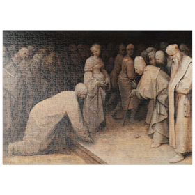 Darstellung des Puzzle-Motivs Christ and the Woman taken in Adultery, 1565, by Pieter Bruegel the Elder – Puzzleteile: 500