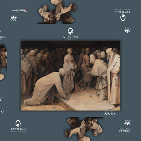 Christ and the Woman taken in Adultery, 1565, by Pieter Bruegel the Elder 500 Puzzle Schachtel 3D Modell