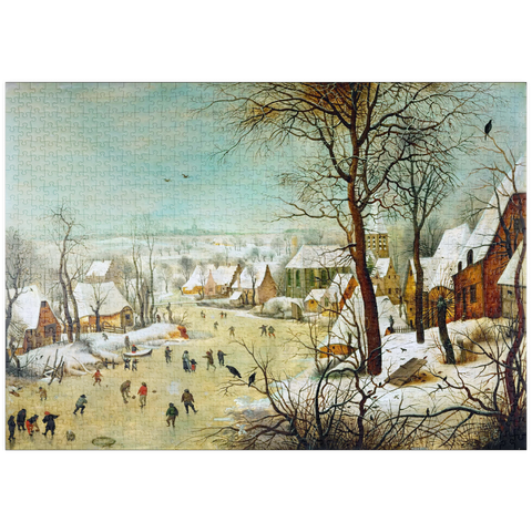 puzzleplate Winter Landscape with Skaters and a Bird Trap, 1565, by Pieter Bruegel the Elder 1000 Puzzle