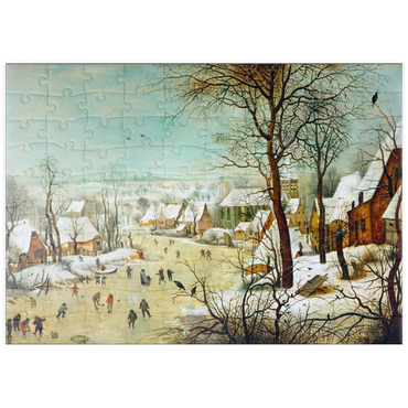 puzzleplate Winter Landscape with Skaters and a Bird Trap, 1565, by Pieter Bruegel the Elder 100 Puzzle