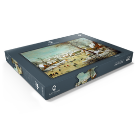 Darstellung des Puzzle Motivs Winter Landscape with Skaters and a Bird Trap, 1565, by Pieter Bruegel the Elder - Puzzleteile: 200